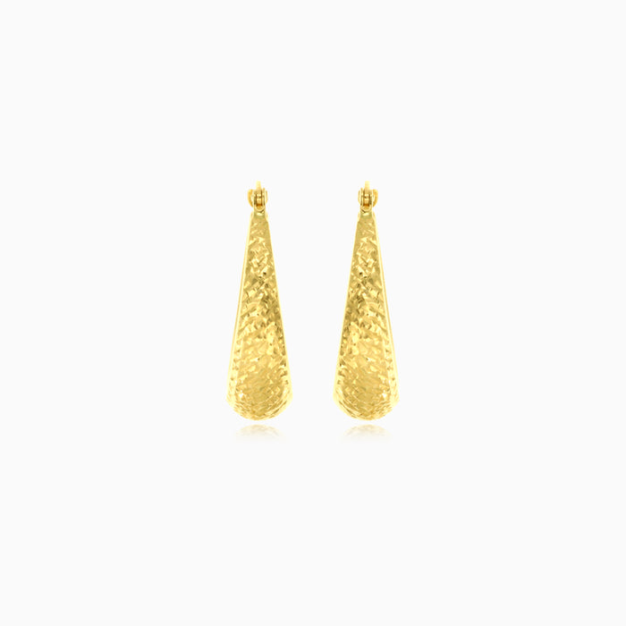 Sunlit confidence yellow gold drop hoops