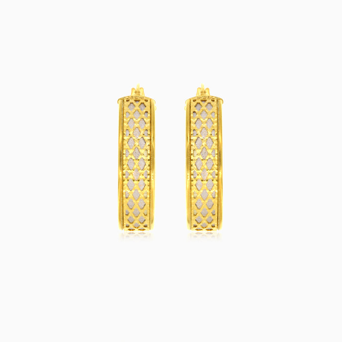 Aros de malla Harmony en oro amarillo y blanco