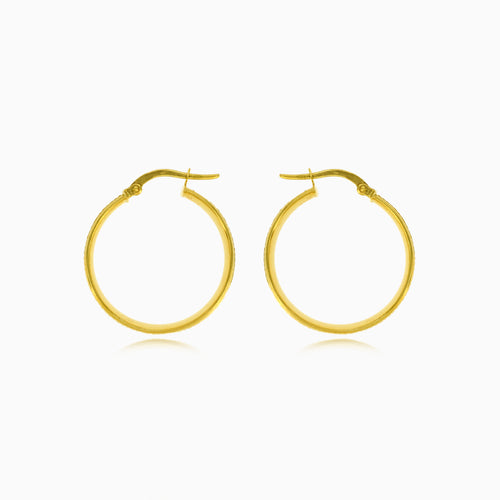 Harmony mesh fusion hoops in yellow and white gold