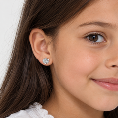 Clous d’oreilles marguerite en argent sterling