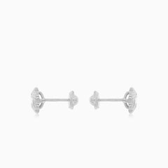 White Gold Blossom Secure Studs