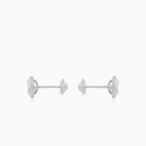 White Gold Blossom Secure Studs