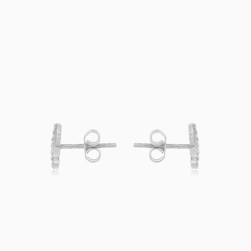 Infinity cubic zirconia studs white gold earrings