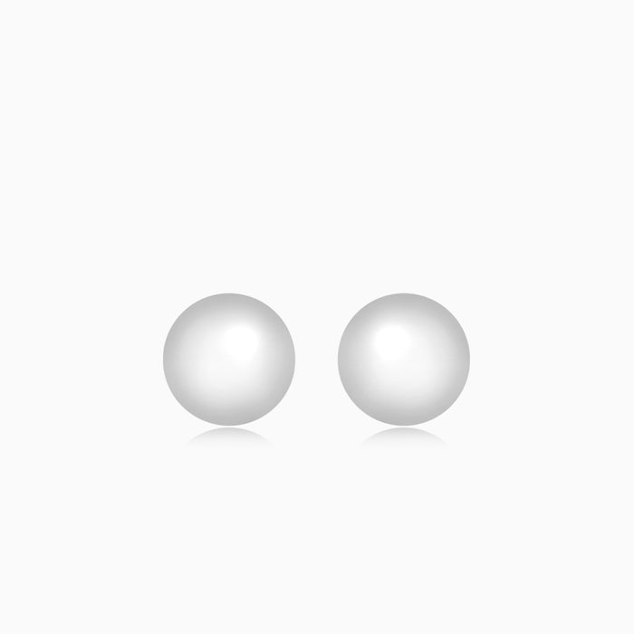 Pendientes de bola de oro blanco