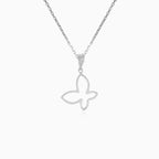 Butterfly white gold pendant