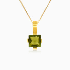 Himmlischer Chic in Gelbgold mit Princess Cut Moldavit