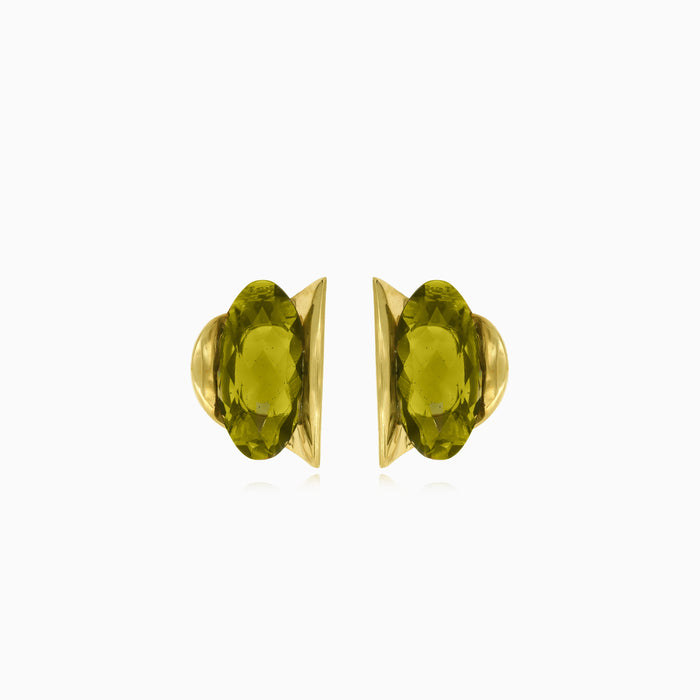 Elegante 14kt Gold-Ohrringe mit Moldavit