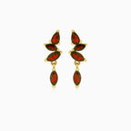 Graceful marquise garnet drop earrings