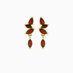 Graceful marquise garnet drop earrings