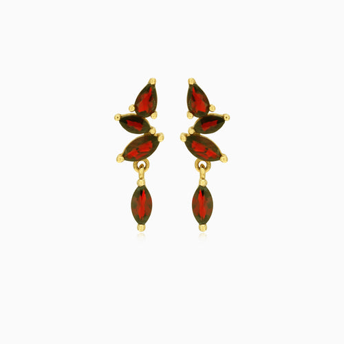 Graceful marquise garnet drop earrings