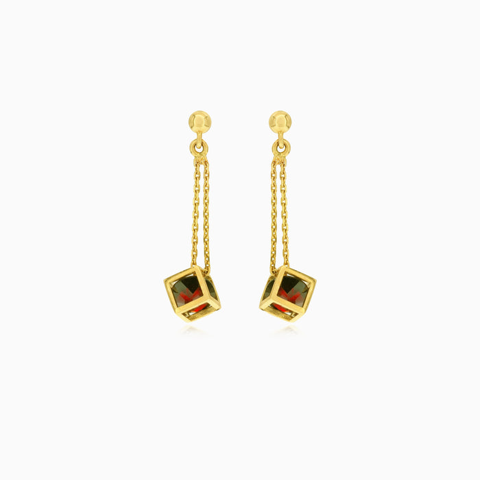 Golden glow garnet cube drops