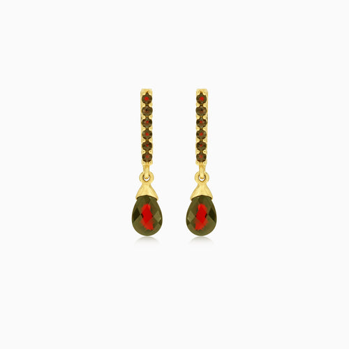 Delicate garnet drop earrings