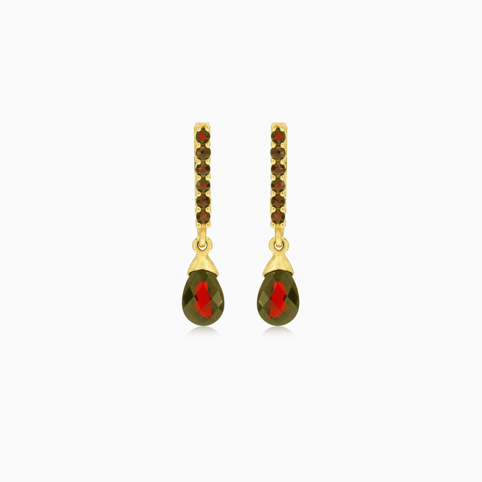Delicate garnet dangling earrings