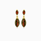 Elegance in gold marquise garnet drops