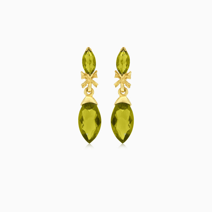 Boucles d’oreilles pendantes marquise mystiques en or
