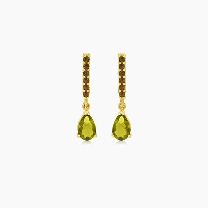 Pendantes Radiant en moldavite et grenat