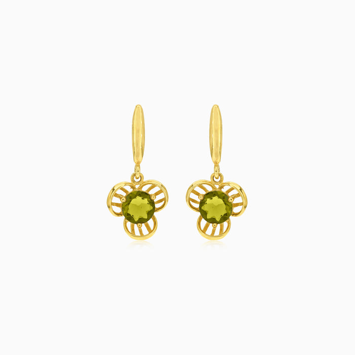 Blooming flower modavite earrings