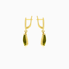 Celestial glow: moldavite dangle earrings