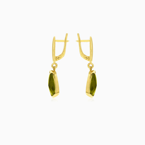 Celestial glow: moldavite dangle earrings