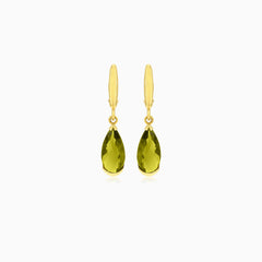 Celestial glow: moldavite dangle earrings