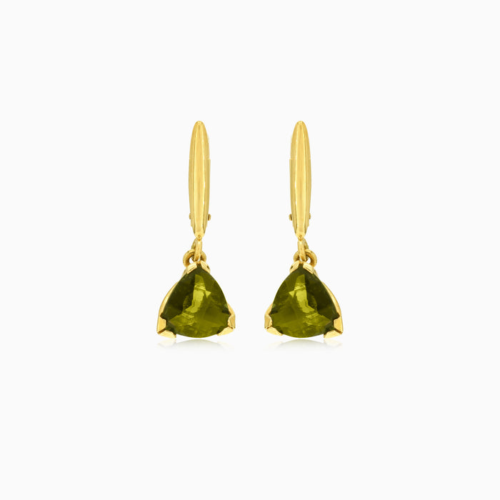 Moldavit Trilliant Gold Ohrringe