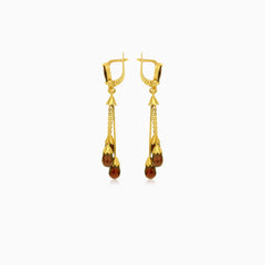 Garnet marquise and pear cut drop earrings