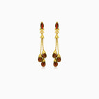 Garnet marquise and pear cut drop earrings