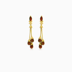 Garnet marquise and pear cut drop earrings