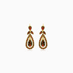 Elegant style  14kt gold garnet dangling earrings