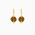 Pomegranate yellow gold and garnet  earrings