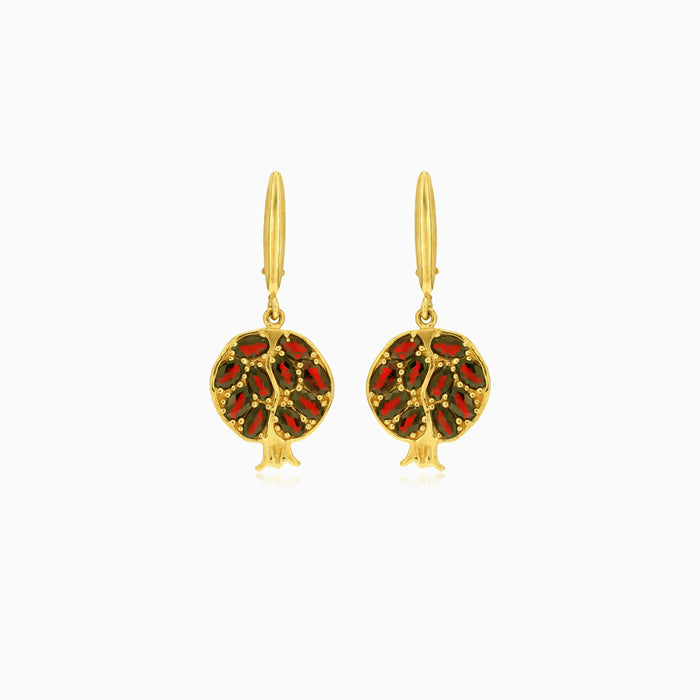 Pomegranate yellow gold and garnet  earrings