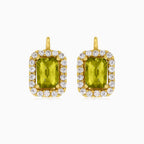 Radiant moldavite and cubic zirconia royal drops