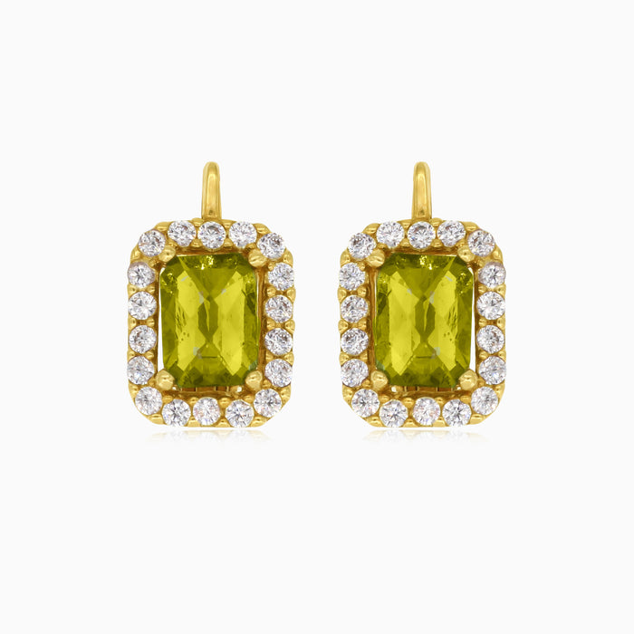 Pendantes royales Radiant en moldavite et zirconium cubique