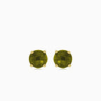 Elegant moldavite and gold stud earrings