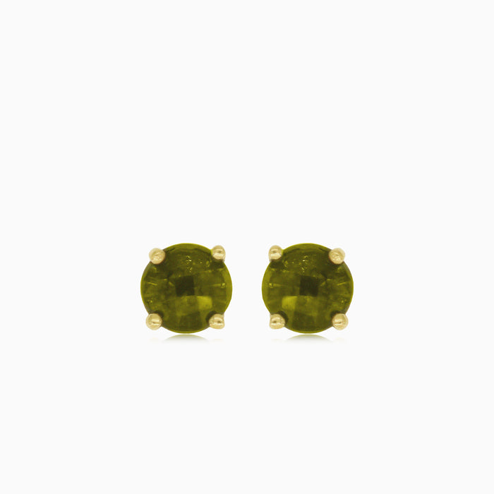 Elegante Moldavit- und Gold-Ohrstecker
