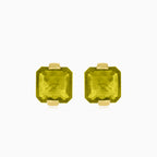 Graceful 14kt gold earrings with moldavite