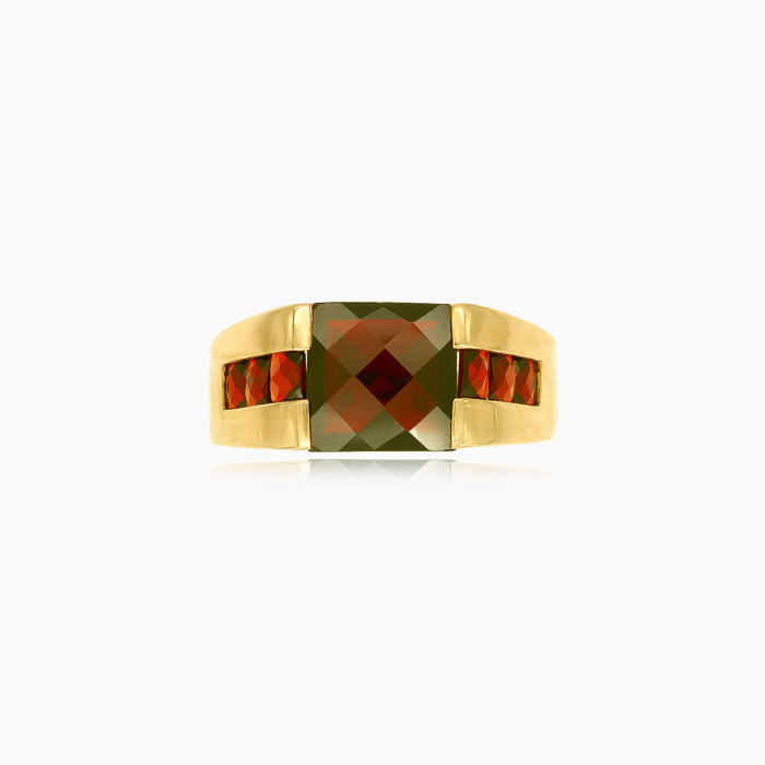 Bague classique pour homme en or avec sertissage clos