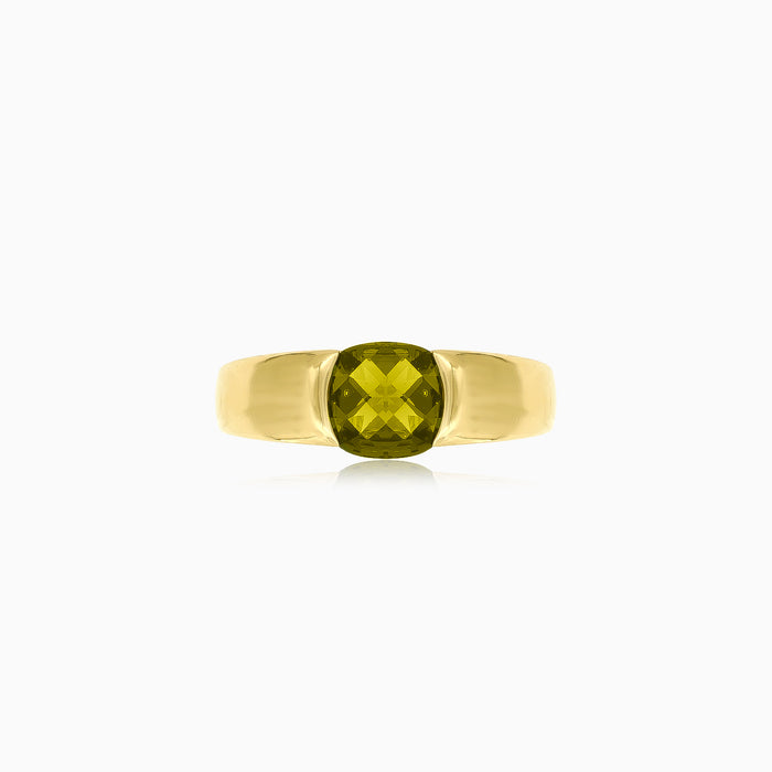 Moldavit-Kissen-Gold-Unisex-Ring