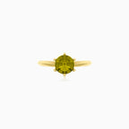 Round moldavite gold elegance