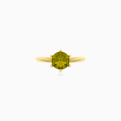 Round moldavite gold elegance