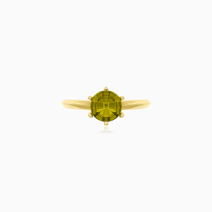 Runde Moldavit-Gold-Eleganz