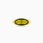 Golden dreams bar-set moldavite ring