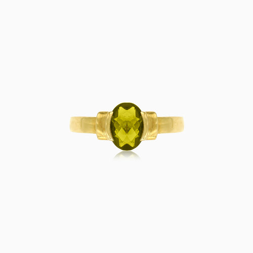 Serene sparkle moldavite bar elegance ring