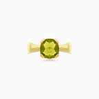 Mystic allure moldavite cushion elegance ring