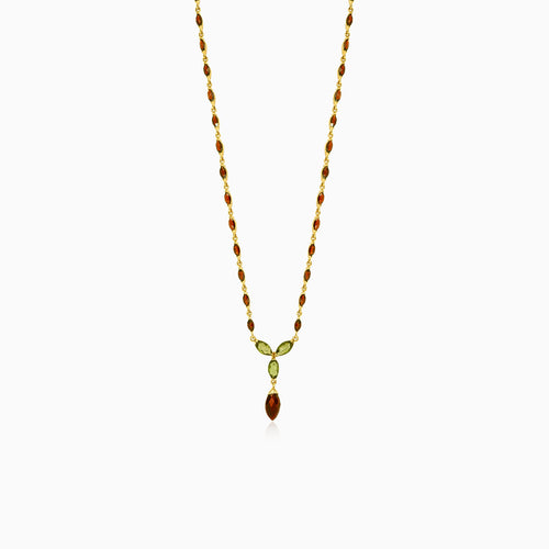 Ethereal duo women's marquise gemstone necklace