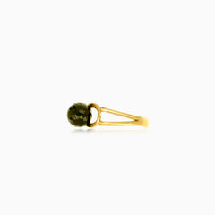 Planetary glow yellow gold fine step-cut ring