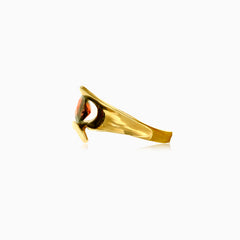 Golden elegance women's garnet ring