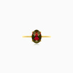 Oval garnet elegance in 14kt gold