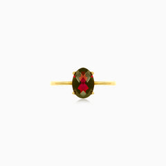 Oval garnet elegance in 14kt gold