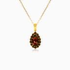 Pear and round garnet harmony pendant